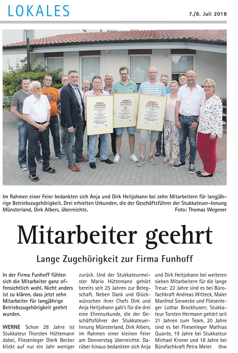 Mitarbeiter geehrt
